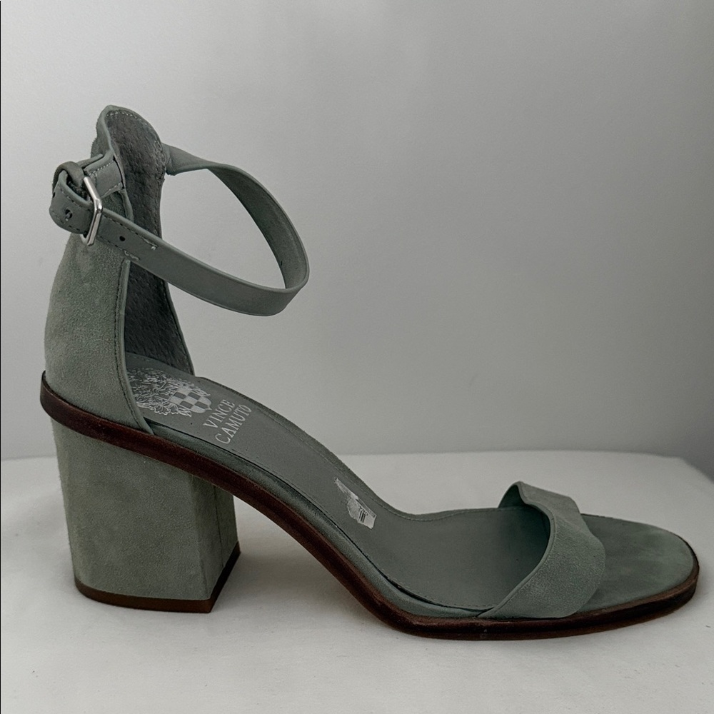 Vince Camuto Sage Green Block Heel Sandals
